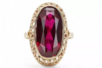 Ring Vintage Rubinrot 14 Karat Gelbgold vrc129y